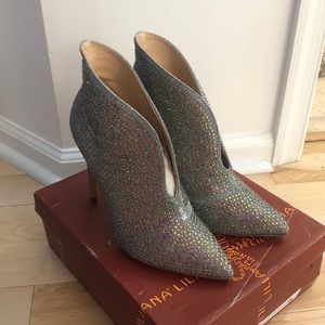 Multi color silver base shoe booties